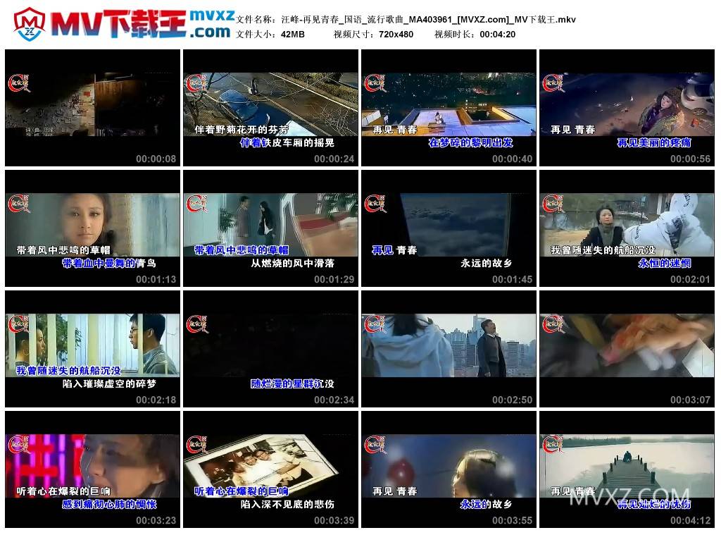 汪峰-再见青春_国语_流行歌曲_MA403961